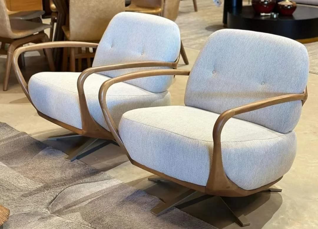 M&F Studio Bentwood Arm Lounge Chair